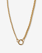 14K Gold Heavy Mixed Rolo Link Necklace with Connector Clasp