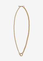 14K Gold Heavy Mixed Rolo Link Necklace with Connector Clasp