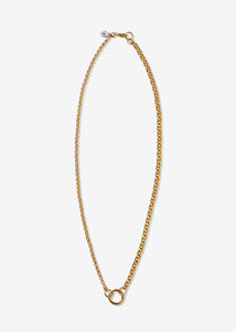 14K Gold Heavy Mixed Rolo Link Necklace with Connector Clasp