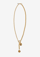 14K Gold Heavy Mixed Rolo Link Necklace with Connector Clasp