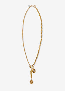 14K Gold Heavy Mixed Rolo Link Necklace with Connector Clasp