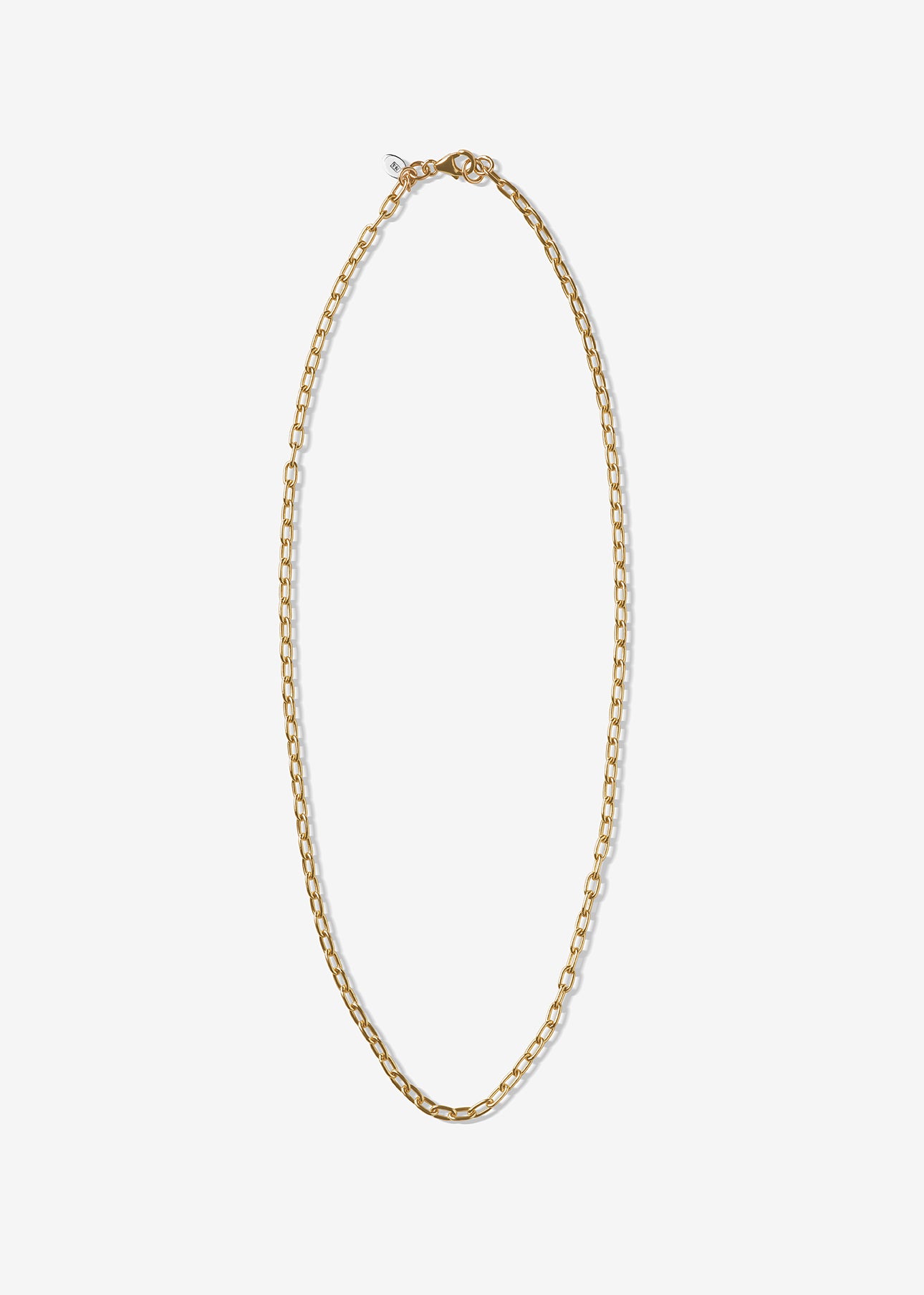 14K Gold Chunky Solid Oval Link Necklace