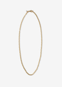 14K Gold Chunky Solid Oval Link Necklace