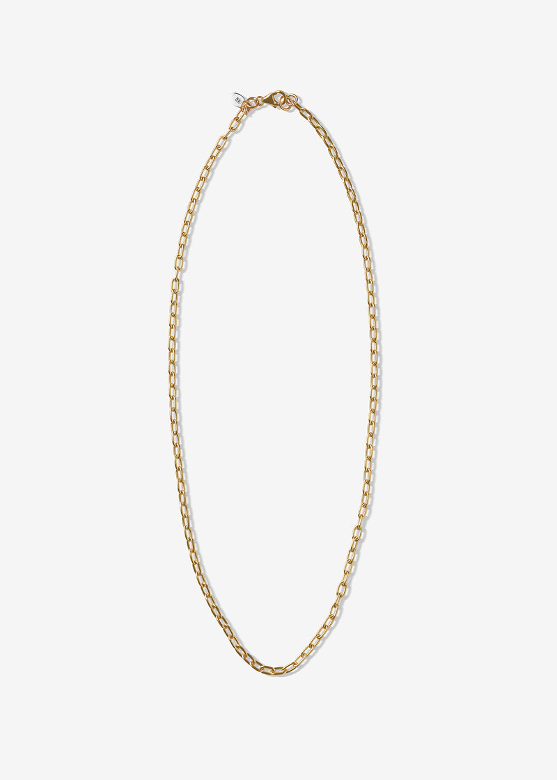 14K Gold Chunky Solid Oval Link Necklace