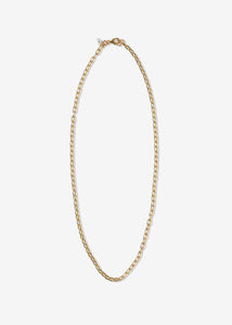 14K Gold Chunky Solid Oval Link Necklace – 3.6mm
