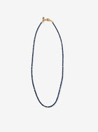 Hand-Strung Jet Ink Sapphire Necklace with Gold Links