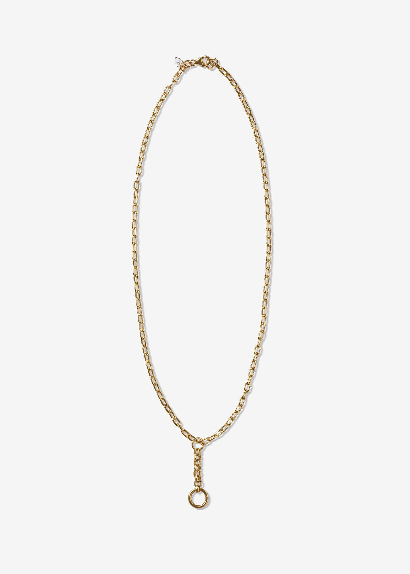 14K Gold Chunky Solid Oval Link Necklace