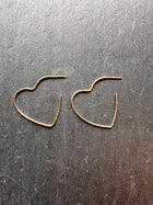 HEART HOOP EARRINGS- GOLD