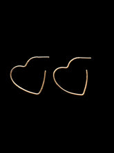 Load image into Gallery viewer, HEART HOOP EARRINGS- GOLD