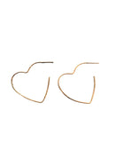 HEART HOOP EARRINGS- GOLD