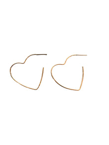 HEART HOOP EARRINGS- GOLD