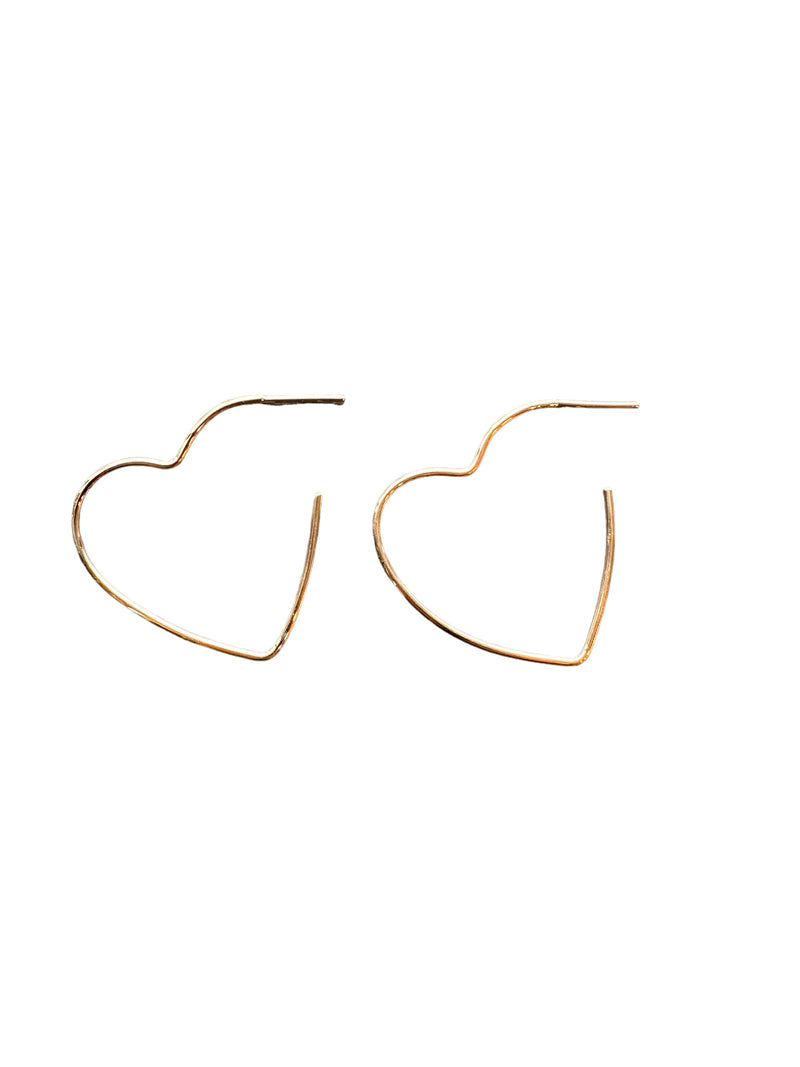 HEART HOOP EARRINGS- GOLD