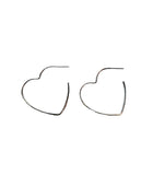 HEART HOOP EARRINGS- SILVER