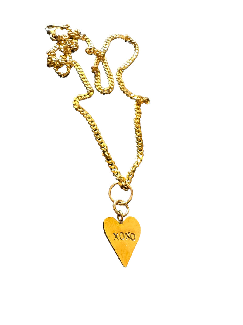XOXO GOLD HEART PENDANT