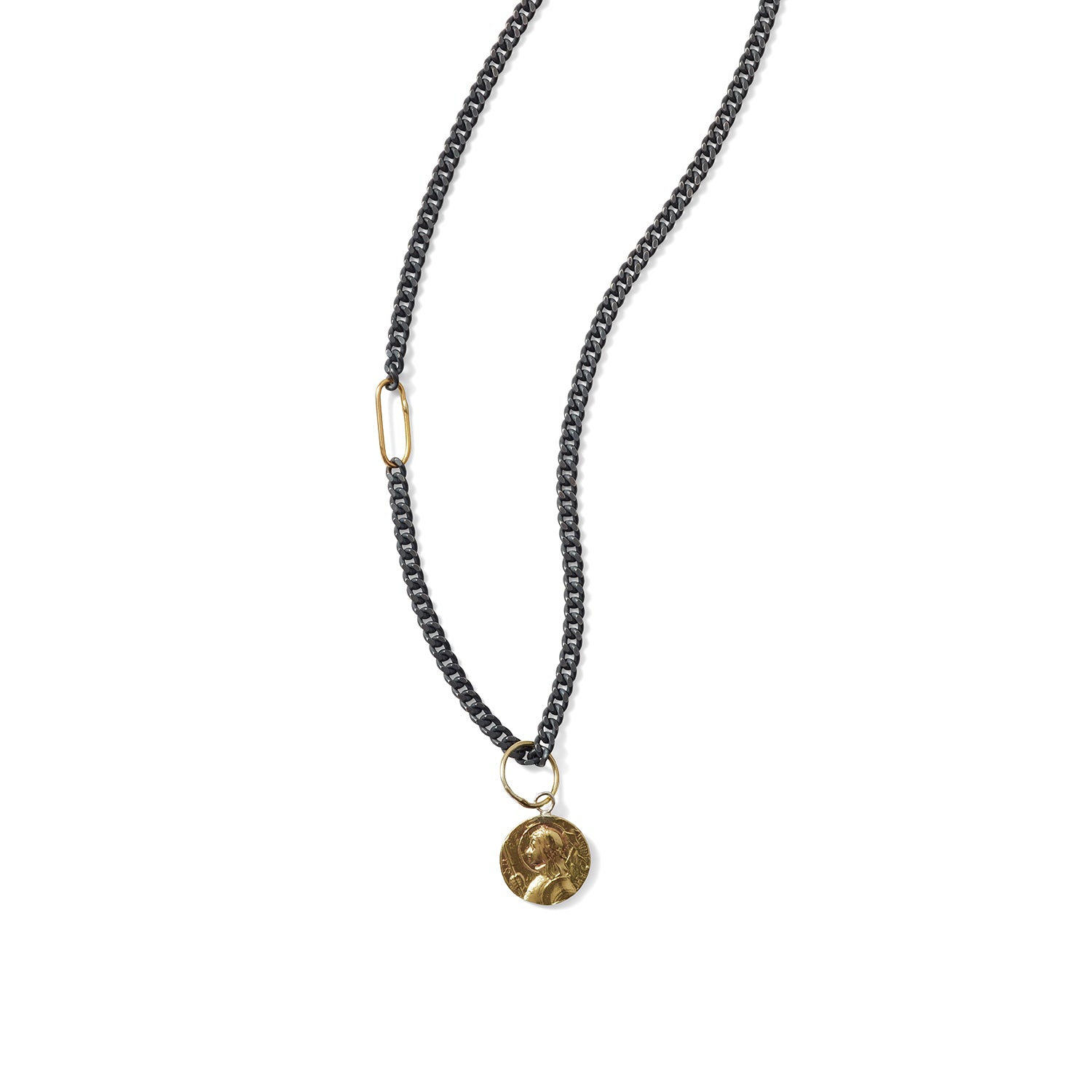 SMALL JOAN OF ARC PENDANT- GOLD TONE