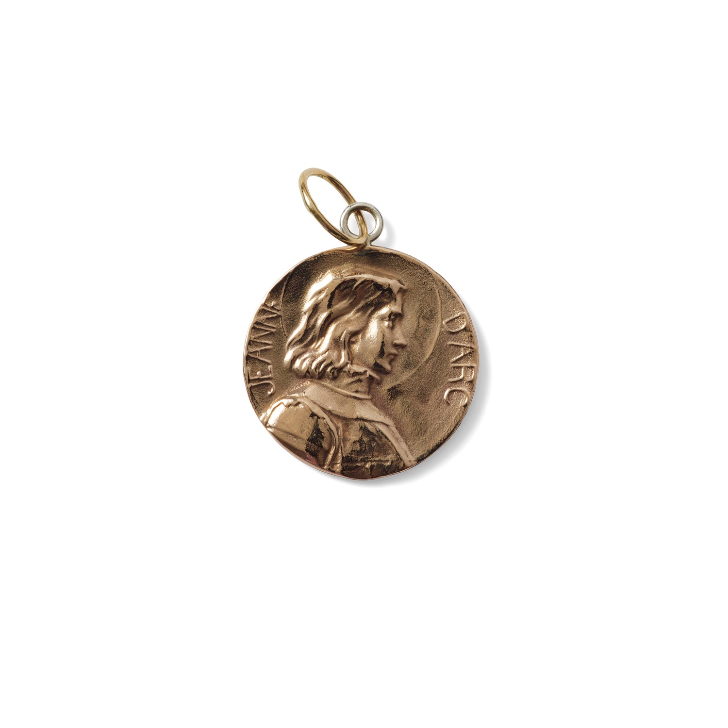 EXTRA LARGE JOAN OF ARC PENDANT- GOLD TONE