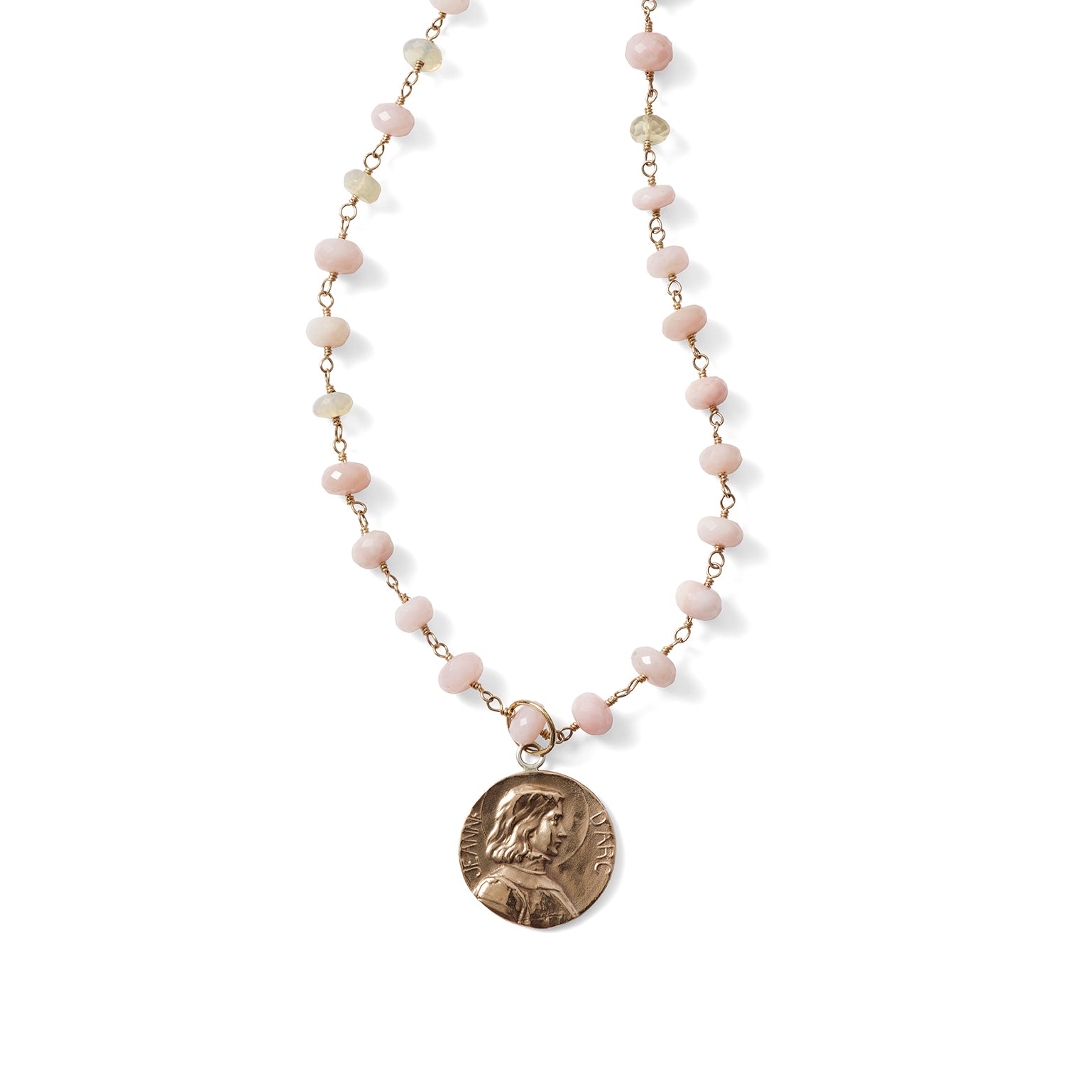 EXTRA LARGE JOAN OF ARC PENDANT- GOLD TONE