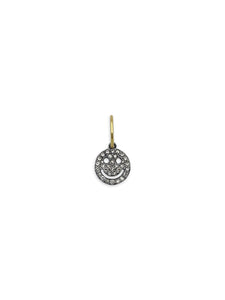 LARGE SMILEY FACE PAVE DIAMOND PENDANT