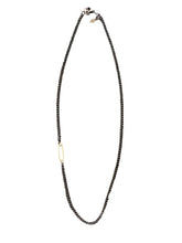 Load image into Gallery viewer, BLACKENED CURB NECKLACE WITH 18K GOLD LINK