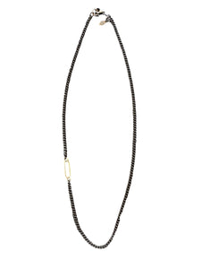 BLACKENED CURB NECKLACE WITH 18K GOLD LINK
