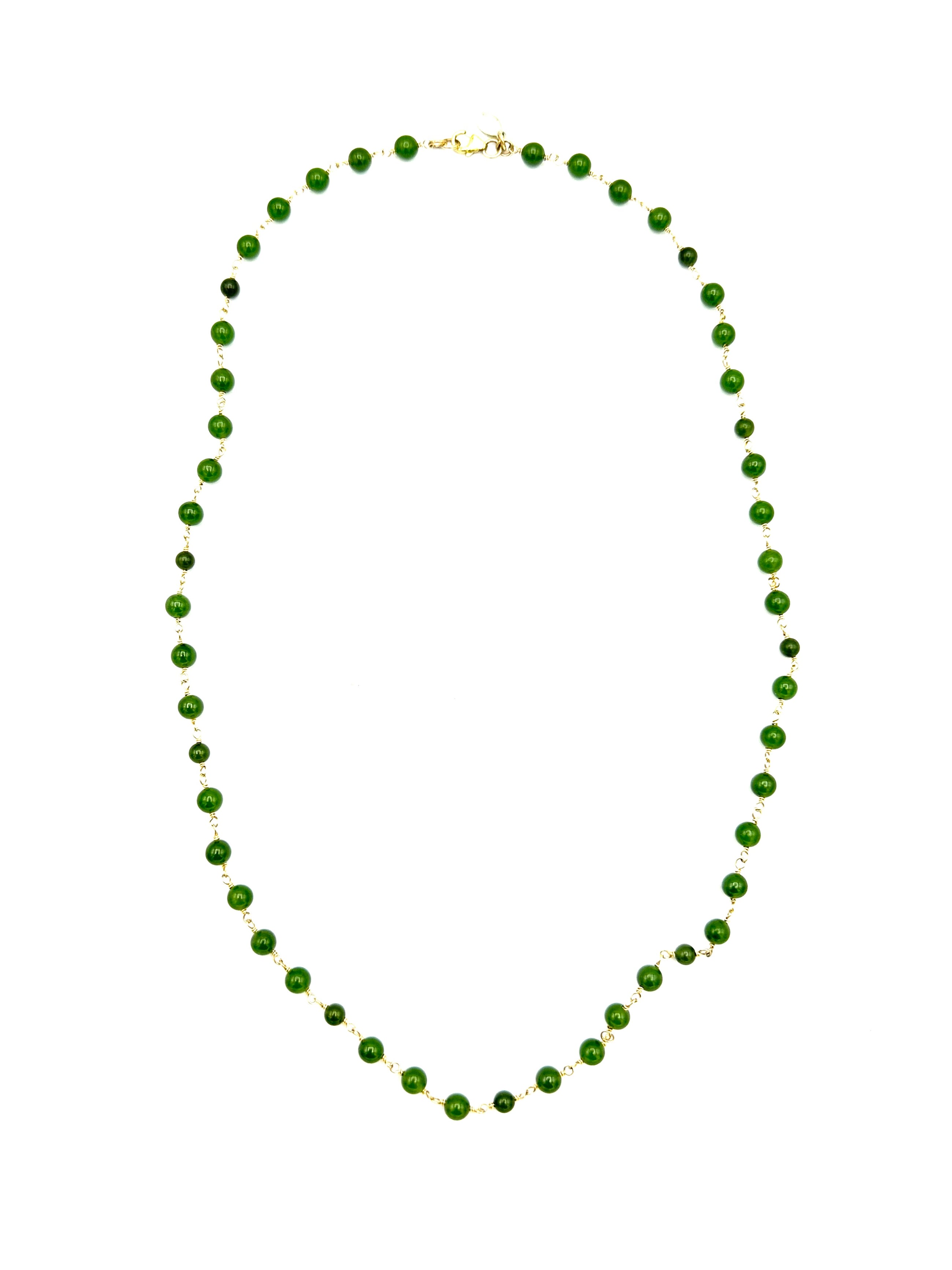 HAND STRUNG GOLD JADE NECKLACE