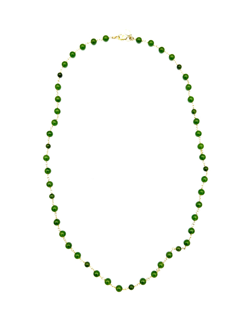 HAND STRUNG GOLD JADE NECKLACE