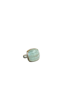 LARGE SQUARE AQUAMARINE RING